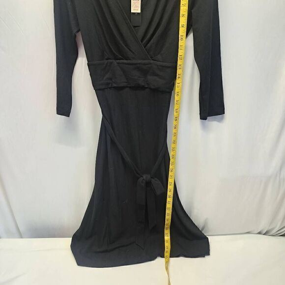 Talbots Black Faux Wrap Dress 3/4 Sleeve NWT Size S D13 - Picture 3 of 8